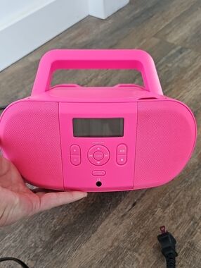 Onn Portable Pink Boombox CD Player with AM/FM - Pink + 4 Cds!